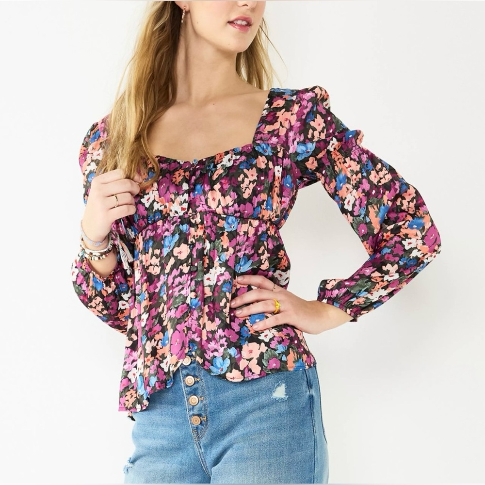 Kohl's Multicolor Floral Blouse